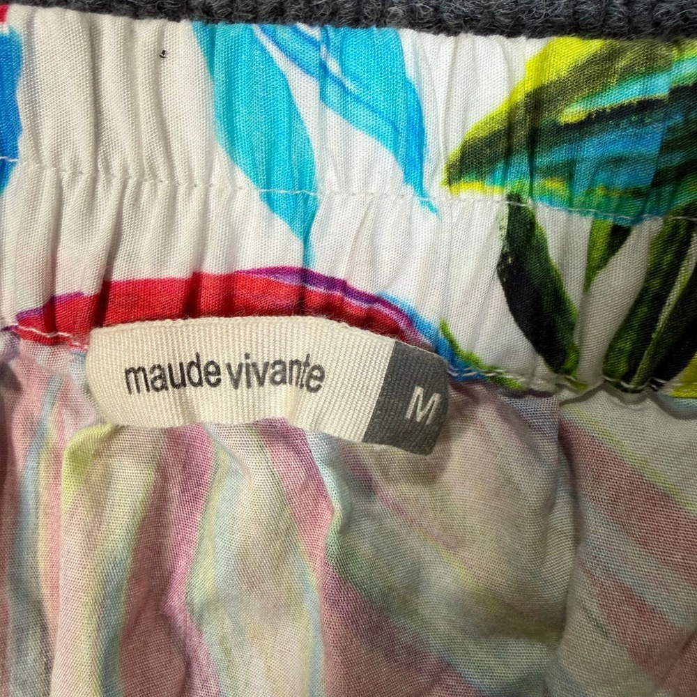 Maude Vivante Ada Skirt Banana Pops Tropical Fruit Tiered Cotton Maxi Skirt Sz M - Picture 4 of 9